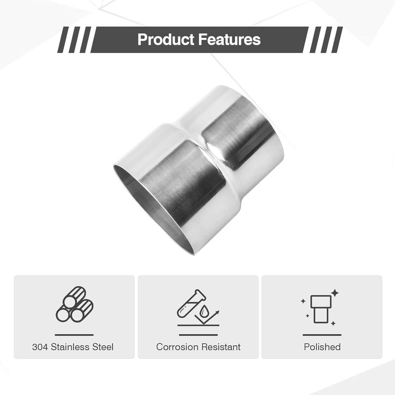 GESEXI Exhaust Adapter Connector 3"ID to 3.5"ID，Exhaust Adapter Total Length 4 "Stainless Steel Polished. - Image 2